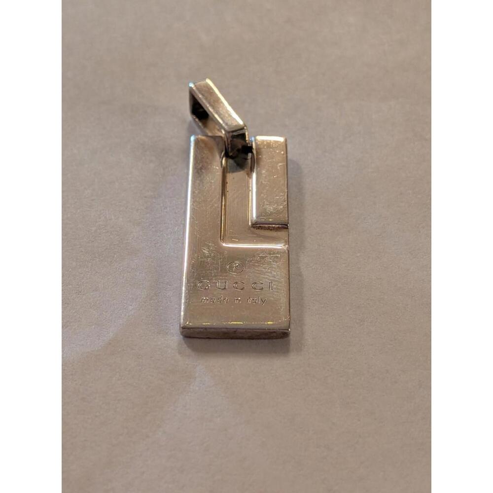Vintage Gucci G Plate 925 Silver Top Charm For A Pendant Or Necklace Logo